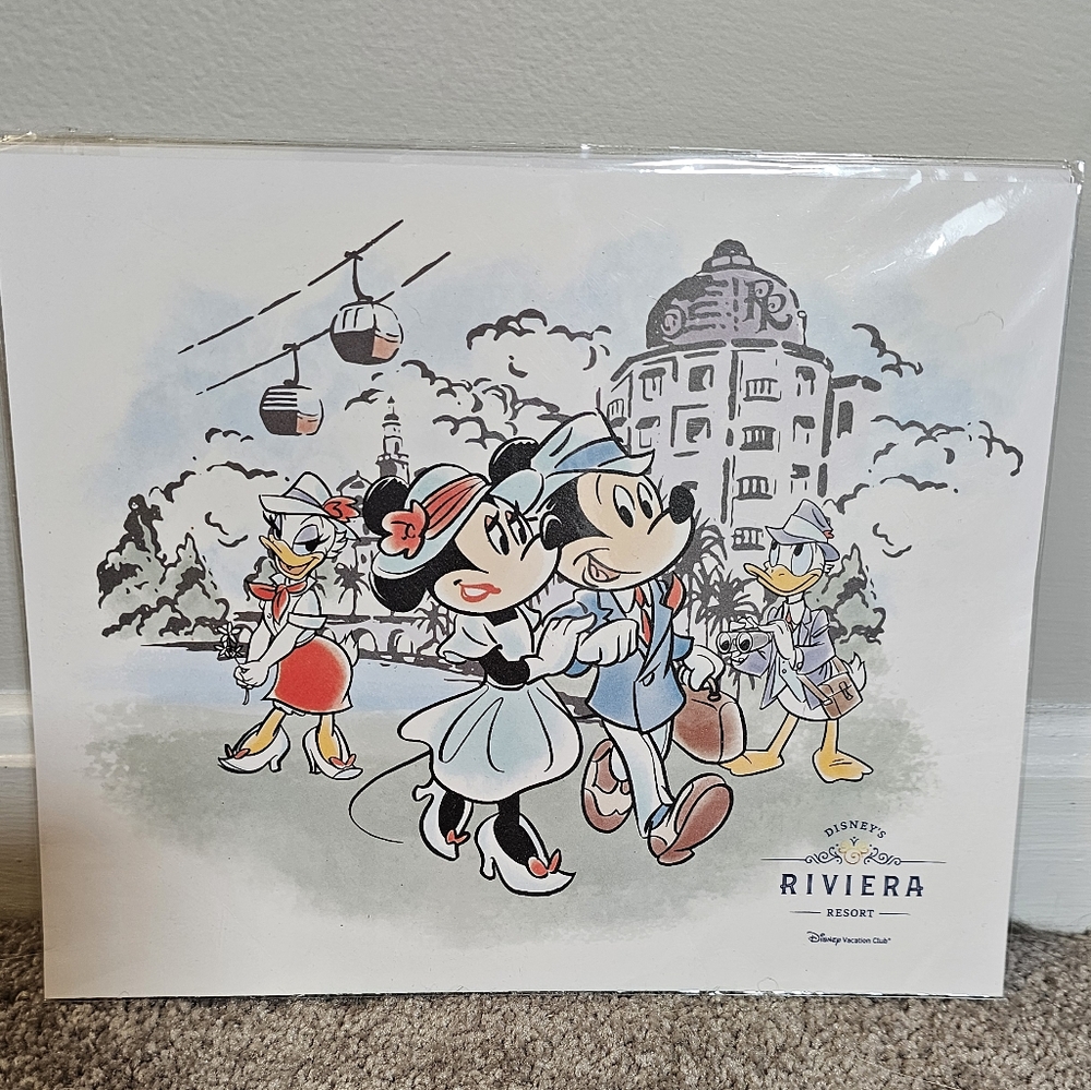 Minnie Mickey Riviera Resort DVC Disney Vacation Club Picture Lithograph